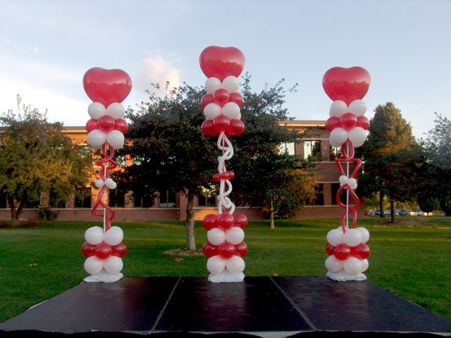 balloon columns heart theme denver